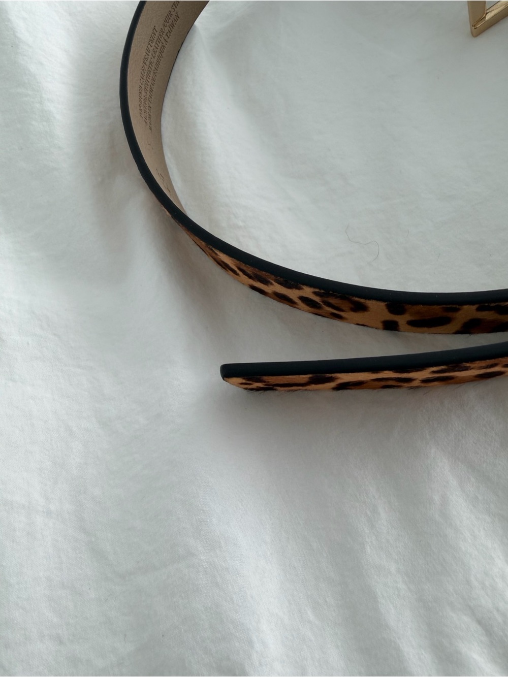 Express Leopard Haircalf Belt with Gold Buckle - Picture 4 of 12